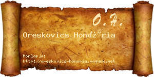 Oreskovics Honória névjegykártya